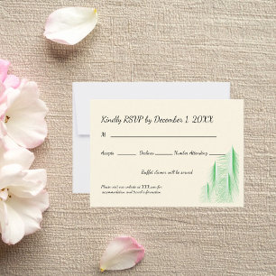 Cartão RSVP Casamento Amor é Sempre Verde