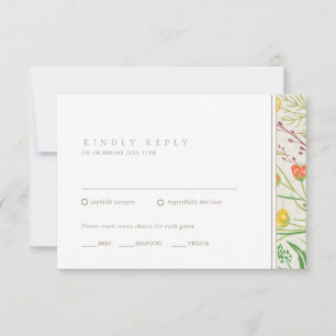 Cartão RSVP Casamento ao ar livre de Wildflower Wild Meadow