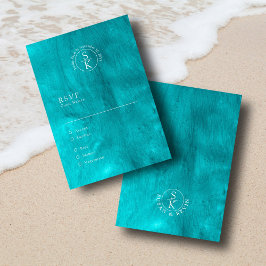 Cartão RSVP Casamento Aqua Elegance Turquoise & Teal Watercolo