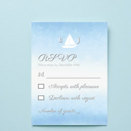 Cartão RSVP Casamento Aquarela Água Encontra Céu