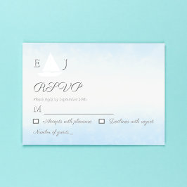 Cartão RSVP Casamento Aquarela Água Encontra o Céu