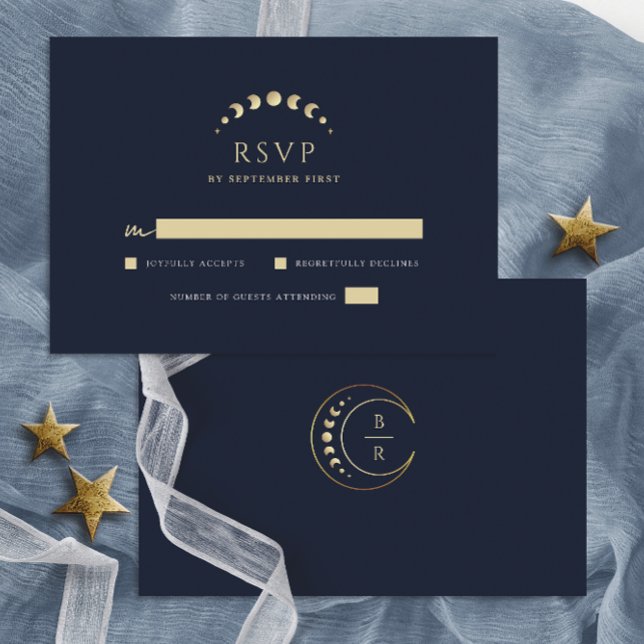 Cartão RSVP Casamento Azul Celestial (Criador carregado)