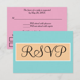 Cartão RSVP Casamento Azul Espuma do Mar Rosa Praia Arenosa RS
