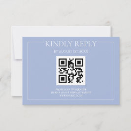 Cartão RSVP Casamento Azul Pastel Moderno Elegante