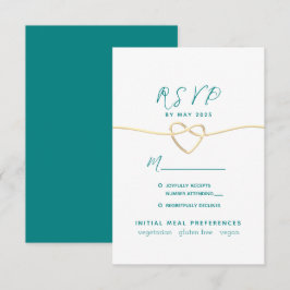 Cartão RSVP Casamento Azul-Piscina