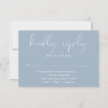 Casamento Azul Poeira de Script Moderno Elegante