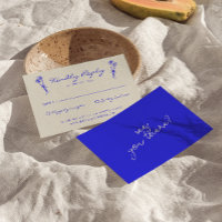 Casamento Azul Retro-Negrito Desenhado à Mão