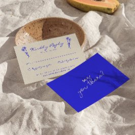 Cartão RSVP Casamento Azul Retro-Negrito Desenhado à Mão
