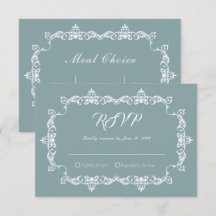 Casamento Azul Sage Nebuloso Clássico com Moldura 