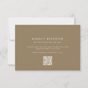 Cartão RSVP Casamento Bege