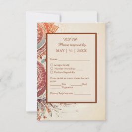 Cartão RSVP casamento bíguo bóho