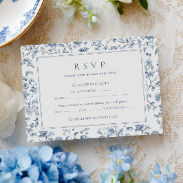 Cartão RSVP Casamento Blue Chinoiserie