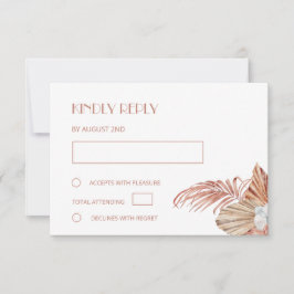 Cartão RSVP Casamento Boho Aquarela