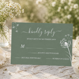 Cartão RSVP Casamento Boho Flor Silvestre Azul