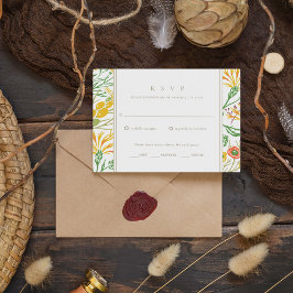 Cartão RSVP Casamento Boho Flor Silvestre da Floresta 
