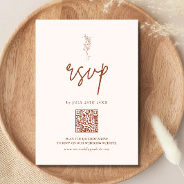 Cartão RSVP Casamento Boho Minimalista Terracota Laranja Queim