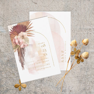 Cartão RSVP Casamento Boho Oasis ID959