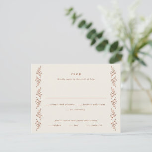 Cartão RSVP Casamento Boho Ramo Vintage