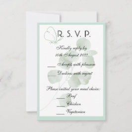 Cartão RSVP Casamento Botânico Boho Personalizado de Eucalipto