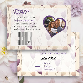 Cartão RSVP Casamento Botânico bonito de Púrpura de Flor Selva