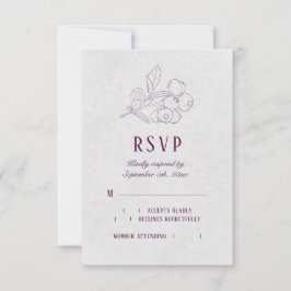 Cartão RSVP Casamento Botânico Elegante de Cinzas de Prata de 