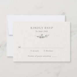 Cartão RSVP Casamento Botânico Elegante em Verde Sálvia Modern