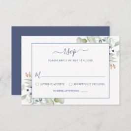 Cartão RSVP Casamento Botânico Elegante Modern Watercolor Sage