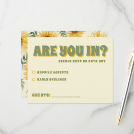 Cartão RSVP Casamento Botânico Floral de Sunflower Eucalyptus