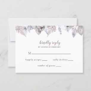 Cartão RSVP Casamento Botânico Floral Mauve da Rustic Watercol