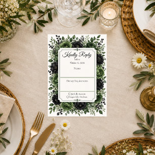 Cartão RSVP Casamento Botânico Mal-humorado