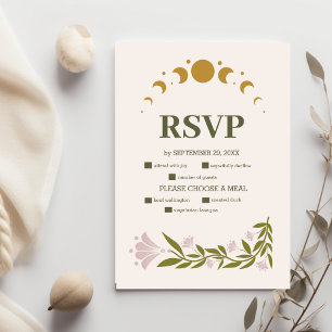 Cartão RSVP Casamento Botânico Místico Vintage