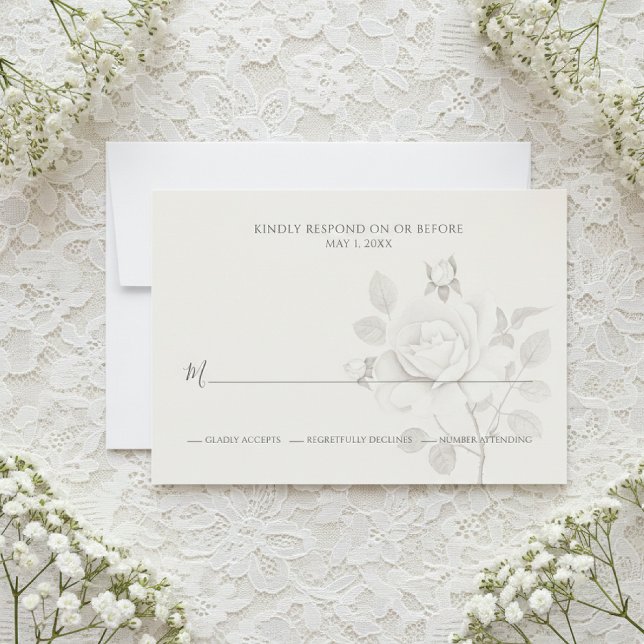 Cartão RSVP Casamento Botânico Rosa moderno (Criador carregado)