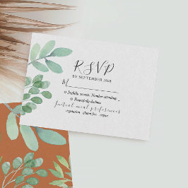 Cartão RSVP Casamento Botânico Rústico