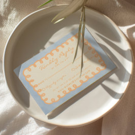 Cartão RSVP Casamento Branca Brincado Pintado E Escrito À Mão