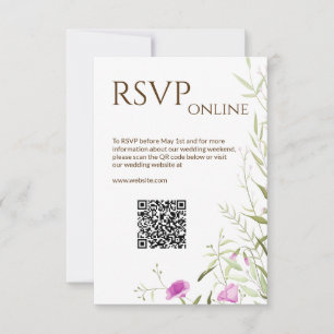 Cartão RSVP Casamento Branca e Bronze Moderno Elegante