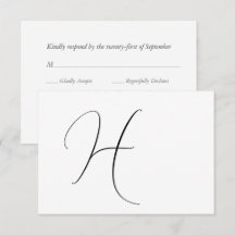 Casamento Branco e Negro Elegante do Monograma Mod