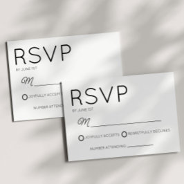 Cartão RSVP Casamento branco mínimo minimalista moderno