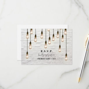 Cartão RSVP Casamento Brick das Luzes de Vintage