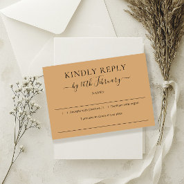 Cartão RSVP Casamento Burly Wood Sand gentilmente Responde