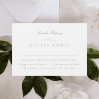 Casamento Caligrafia Cinza Verde Clássico Formal