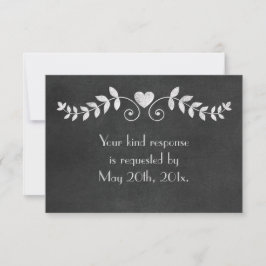 Cartão RSVP Casamento Cardíaco Chalkboard