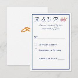 Cartão RSVP Casamento Católico das Duas Corações Elegantes