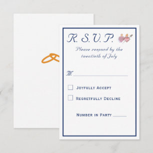 Cartão RSVP Casamento Católico das Duas Corações Elegantes