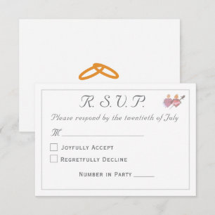 Cartão RSVP Casamento Católico das Duas Corações Elegantes