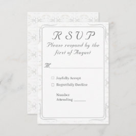 Cartão RSVP Casamento Católico Vintage White Lace