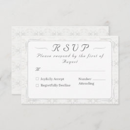 Cartão RSVP Casamento Católico Vintage White Lace