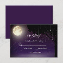 Cartão RSVP Casamento Celestial Starry Night String