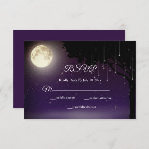 Cartão RSVP Casamento Celestial Starry Night String