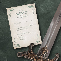 Cartão RSVP Casamento Celtic Viking Fantasy