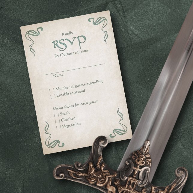Cartão RSVP Casamento Celtic Viking Fantasy (Criador carregado)